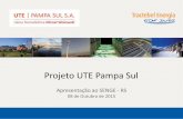 Projeto UTE Pampa Sul · de altura, 380.000m³ de volume de barragem ,368 ha de área alagada e 10 milhões m³ de volume ... conjugado com Filtro de ... para definição dos critérios