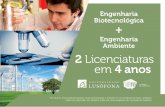 Engenharia Biotecnológica Engenharia Ambiente 2 ... · Poluição do Ar 5 3.º Ano ... Opção Livre II (Poluição da Água) 5 Química Analítica 5 ... Biotecnologia Ambiental