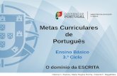 Metas Curriculares de Português - Direção-Geral da Educação · 2015-05-18 · Consolidar as regras de uso de sinais de pontuação para delimitar ... Escrita – 9.º Ano . ...