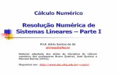 Resolução Numérica de Sistemas Lineares Parte Ialirio/files/cn2012.1/SELParte01.pdf · Material adaptada dos slides da disciplina de Cálculo numérico dos professores Bruno Queiroz,