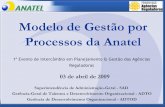 Modelo de Gestão por Processos da Anatel - sgc.goias.gov.br · Agência, a partir das informações mensuradas. Com a função de ... organizacionais, a partir do redesenho dos processos