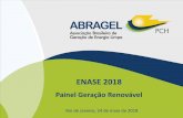Apresentação do PowerPoint · Painel Geração Renovável Rio de Janeiro, 24 de maio de 2018. 2 A ABRAGEL * *autorizadas de 30 a 50 MW. Situação Atual das PCHs 3 Eixo Disponível