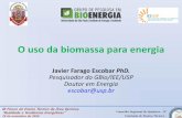 O uso da biomassa para energia - Conselho Regional de Química · [Fração de Energia Renovável no Consumo Final de Energia Global] RENEWABLES 21 -A biomassa hoje representa 26,4%