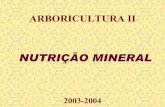 NUTRI..O MINERAL ARBORICULTURA II 2002 2003evunix.uevora.pt/~apeixe/Aulas/arboricultura2/nuticao...4 -Verifica-se frequentemente uma aplicação em excesso, levando à contaminação
