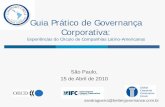 Guia Prático de Governança Corporativa - OECD.org · Glossário Referências de ... (valor de mercado/valor patrimonial contábil) PE Ratio (projeção dos lucros por ação) PE