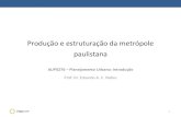 Produção e estruturação da metrópole paulistana · específicas, o planejamento urbano ainda não conseguiu resolver os problemas urbanos 4 . 1.1 Diferenciação espacial ...