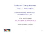 Redes de Computadores - NetLabnetlab.ulusofona.pt/rc/teoricas/RC2012-01-Intro.pdf · Encaminhamento, Congestão ... Estrutura e funcionamento de um Router Protocolo IP: encaminhamento