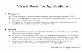 Visual Basic for Applications - FCUPricroc/aulas/0203/sap/pdf/vba_excel.pdf · entre os seus quatro famosos produtos: Word, Excel, Access e PowerPoint Actualmente, o VBA é já por