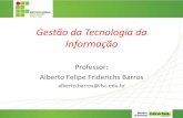 Gestão da Tecnologia da Informação · Gestão da Tecnologia da Informação Professor: Alberto Felipe Friderichs Barros alberto.barros@ifsc.edu.br