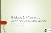 Unidade 3: A Teoria da Ação Social de Max Weber · Ação Social de Max Weber Professor Igor Assaf Mendes Sociologia Geral - Psicologia. A Teoria de Ação Social de Max ... Metodologia: