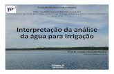Interpretação da análise da água para irrigação - fea.br · Dureza total • Abdala (2009) “ a dureza total é a soma da dureza temporária e permanente, sendo expressa em