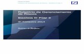 Relatório de Gerenciamento de Riscos Basileia III Pilar 3 · globalmente o artigo 404 da Lei Sarbanes-Oxley, que exige o levantamento completo de controles internos, como os sistemas