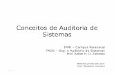 Conceitos de Auditoria de Sistemas - zottesso.com.br - Auditoria...CONCEITOS IMPORTANTES: • Sistemas: conjunto de elementos programados, inter-relacionados e inter-atuantes, que,