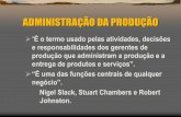 ADMINISTRAÇÃO DA PRODUÇÃO - romulocesar.com.brromulocesar.com.br/wp-content/uploads/2018/04/Introduo-Adm.-da... · ADMINISTRAÇÃO DA PRODUÇÃO ... “Administração da produção