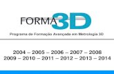 2006 2007 2008 2012 2013 2014 - forma3d.com.brforma3d.com.br/downloads/Informativo_11_anos_FORMA3D.pdf · •Definição e Validação de Estratégias de Medição 3D para controle