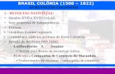 BRASIL COLÔNIA (1500 1822) - educacional.com.br · BRASIL COLÔNIA (1500 ... –Causas: esgotamento do ouro, crise econômica, exploração abusiva de POR (impostos, derrama, proibição