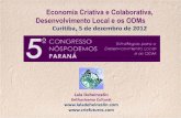 Economia Criativa e Colaborativa, Desenvolvimento Local e os ODMs - Fiep · Criatividade e Cultura Especialista em Economia Criativa, Sustentabilidade e Futuros Biologia e História
