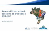 Recursos hídricos no Brasil: panorama da crise I –Dados sobre a crise hídrica 2012-2017 Concentração e aumento da demanda em áreas de menor disponibilidade hídrica Baixos investimentos