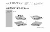 Instrução de uso Balança de precisão - KERN & SOHN GmbH · P . KERN 440 . Versão 4.1 09/2009 : Instrução de uso . Balança de precisão. Índice . 1 Dados técnicos..... 4