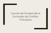 Causas de Suspensão e Exclusão do Crédito Tributário · que "o recurso administrativo suspende a exigibilidade do crédito tributário, enquanto perdurar o contencioso administrativo,