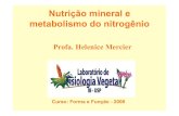 Nutrição mineral e metabolismo do nitrogênio - IB · () Velame . Aquisição de nitrogênio e fósforo Concentração dos macronutrientes em tecidos frescos 0 10 20 30 40 50 60