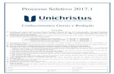Processo Seletivo 2017 - unichristus.edu.br · Processo Seletivo 3 –2017.1 REDAÇÃO A partir da leitura dos textos motivadores seguintes e com base nos conhecimentos construídos