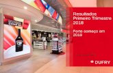 Resultados Primeiro Trimestre 2018 - dufry.com · políticas de tributação de mercadorias e restrições na venda de duty-free em países ... 10,1% (+1,0% ano contra ano), beneficiada