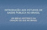 INTRODUÇÃO AOS ESTUDOS DE SAÚDE PÚBLICA NO BRASIL · Operacionais Básicas (NOBs) visando concretizar ... NOAS/SUS 01/2001 e 01/2002 – Ampliar as responsabilidades dos municípios
