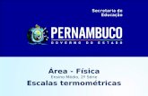Área - Física - Professor Leandro Aguiar Fernandes · TERMOLOGIA é a parte da Física que estuda os fenômenos relacionados com o calor e a temperatura. FÍSICA, 2ª Série Escalas
