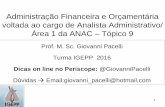 Administração Financeira e Orçamentária - igepp.com.br · PDF fileItens do Edital Cobertos Prof. M. Sc. Giovanni Pacelli 3 Itens do programa de Administração Financeira e Orçamentária