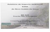 Relatório de Impacto Ambiental RIMA da Nova …licenciamento.ibama.gov.br/Rodovias/BR%20040RJ%20Trecho...nova duplicação da estrada pela construção de uma nova estrada, coisas