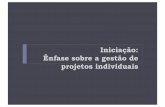 Iniciação: Ênfase sobre a gestão de projetos individuaisluizhoffmann.com.br/docs/Projeto/Aulas/Aula_3.pdf · Em geral, os projetos com valores de TIR mais altos são considerados