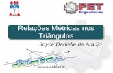Relações Métricas nos Triângulos - petengenharias.com.brpetengenharias.com.br/.../07/3.2.relacoes_metricas_nos_triangulos.pdf · Para se calcular a altura de uma torre, utilizou-se