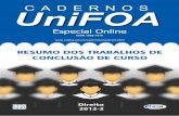 CONTABILIDADE E GESTÃO AMBIENTAL - UniFOAweb.unifoa.edu.br/cadernos/especiais/resumos_tcc/2012-2/curso_di... · RESUMO DOS TRABALHOS DE CONCLUSÃO DE CURSO ... cautelar e sua eficácia