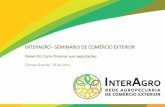 INTERAGRO - SEMINÁRIO DE COMÉRCIO EXTERIOR · • Taxa de Juros: LIBOR (1,7% a ... • Valor da operação, prazo do adiantamento, risco do ... Compromisso de pagamento emitido