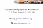 Prof. Tiago Eugenio de Melo, MSc tiago@comunidadesol.org ...tiagodemelo.info/aulas/uea/2008/topicos-linguagem-programacao/aula... · Estruturação de software ... – Na Crise de