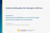 Comercialização de energia elétrica - camara.leg.br · Comissão de Defesa do Consumidor ... confiabilidade do suprimento elétrico ANEEL: ... Associação civil de direito privado