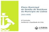 Plano Municipal de Gestão de Resíduos do Município de Lisboa · Obrigatoriedade de casa do lixo no licenciamento de novas urbanizações ou edifícios Recolha indiferenciada e