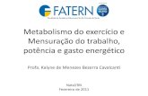 Metabolismo do exercício e Mensuração do trabalho, potência e …files.natanieldavid.webnode.com.br/200000163-403894132b... · 2011-03-10 · Metabolismo do exercício • Na