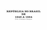 REPÚBLICA NO BRASIL DE 1945 A 1964 · (1945-1964) PROJETOS POLÍTICOS REPÚBLICA DEMOCRÁTICA (1945-1964) PROJETOS POLÍTICOS Nacional-desenvolvimentista Liberal REPÚBLICA DEMOCRÁTICA