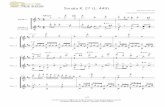 Sonata K. 27 final - .BRaSIleIRO Sonata K, Allegro Viol£o 1 Viol£o 2 6a em cl³ harm. nat. Cll
