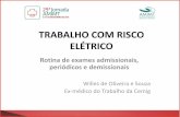 TRABALHO COM RISCO ELÉTRICO - amimt.org.bramimt.org.br/downloads/jornada2015/Willes_.pdf · “Eletricidade é um negócio que corre num cano ... Todos vivemos rodeados de eletricidade