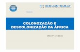 COLONOZAÇÃO E DESCOLONIZAÇÃO DA ÁFRICA história da colonização da África encontra-se documentada desde que os feníciosfeníciosfenícios começaram a estabelecer colônias