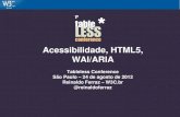 Acessibilidade, HTML5, WAI/ARIA - w3c.br · Acessibilidade, HTML5, WAI/ARIA Tableless Conference São Paulo – 24 de agosto de 2012 Reinaldo Ferraz – W3C.br @reinaldoferraz