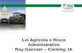 Lei Agrícola e Risco Administrativo Ray Gaesser Corning, IA · • Programas no projeto de lei agrícola não devem ser distorcidos ou ter ... Seguro da Safra- Rede de Segurança