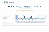 Boletim clima ipma MAI2016 · BOLETIM CLIMATOLÓGICO Portugal Continental Resumo 1 Situação Sinóptica 2 Temperatura do Ar 2 ... em especial no período de 16 a 19 e 31. Houve,