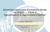 Diretrizes para uma Economia Verde no Brasil Parte II ... · Agronegócio e Agricultura Familiar Susian Martins Rio de Janeiro, Novembro de 2014 FBDS-RJ . ECONOMIA VERDE NO BRASIL