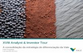 XVIII Analyst & Investor Tour - vale.com · 2016 2017 2018E Realização de preços Ajuste de pelotas 3,2 5,4 10,0 –10,5 12 A habilidade da Vale em se adaptar e posicionar seus