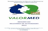 RESUMO DO RELATÓRIO DE ACTIVIDADES 2015 · 2017-03-01 · resumo do relatÓrio de actividades 2015 sistema integrado de gestÃo de resÍduos de embalagens e medicamentos valormed