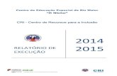Centro de Educação Especial de Rio Maiorceeoninho.pt/wp-content/uploads/2015/11/RelatExecucao_CRI_14_15.pdf · Resultados do Questionário de satisfação dos Clientes ... através